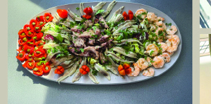 Greek dishes served on board
